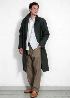 HANSEN GARMENTS MORTEN | Long Windbreaker Coat | Dark Sage -Hansen Shop 13x18 hansen ss22 23 97 6 morten dark sage 4