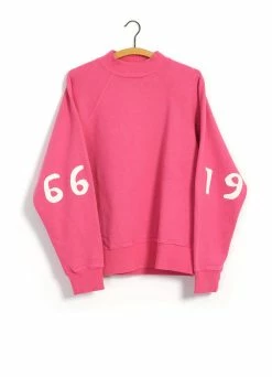 KAPITAL 1966 FLEECE | Raglan Mock Neck Sweater | Pink