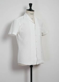 HANSEN GARMENTS JONNY | Short Sleeve Shirt | Waffle White -Hansen Shop 25 17 1 jonny waffle white 2