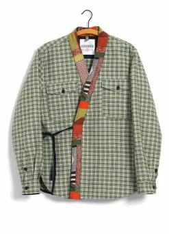 HANSEN GARMENTS REMY | East & West Shirt Jacket | Sashiko Green+