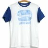 KAPITAL HARD RAIN | 2 Tone Ringer T-shirt | White & Blue
