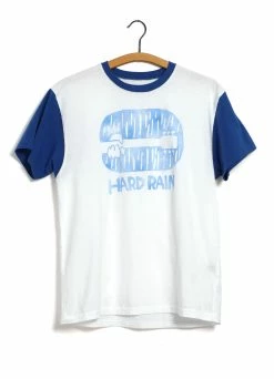 KAPITAL HARD RAIN | 2 Tone Ringer T-shirt | White & Blue