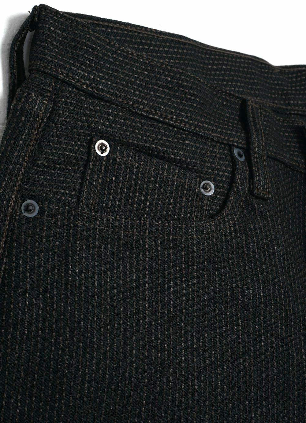 KAPITAL CENTURY DENIM MONKEY CISCO | Sashiko 5P Jeans | N9S(Mud) 3 KAPITAL CENTURY DENIM MONKEY CISCO | Sashiko 5P Jeans | N9S(Mud) - Image 3