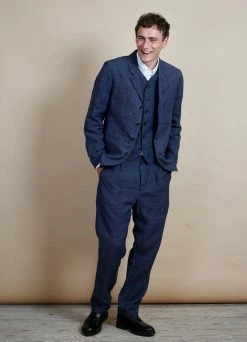 HANSEN GARMENTS ANKER | Casual Four Button Blazer | Blue Delave -Hansen Shop anker casual four button blazer blue delave hansen garments 544521