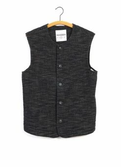 HANSEN GARMENTS BEN | Crew Neck Waistcoat | Black Hemp