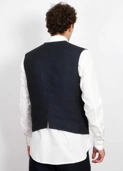 HANSEN GARMENTS BEN | Crewneck Waistcoat | 3-Tone Blue -Hansen Shop ben crewneck waistcoat 3 tone blue 100266