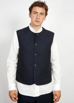 HANSEN GARMENTS BEN | Crewneck Waistcoat | 3-Tone Blue -Hansen Shop ben crewneck waistcoat 3 tone blue 483950