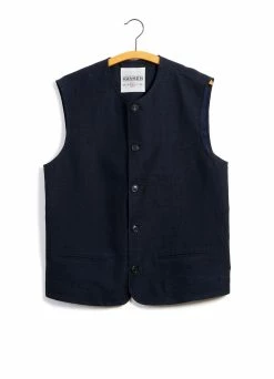 HANSEN GARMENTS BEN | Crewneck Waistcoat | 3-Tone Blue