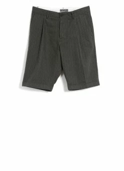 HANSEN GARMENTS BIRK | Single Pleated Shorts | Khaki Pin