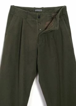 HANSEN GARMENTS BOBBY | Super Wide Pleated Trousers | Dark Green -Hansen Shop bobby super wide pleated trousers dark green hansen garments 220582