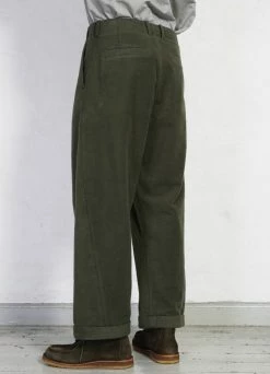 HANSEN GARMENTS BOBBY | Super Wide Pleated Trousers | Dark Green -Hansen Shop bobby super wide pleated trousers dark green hansen garments 818293