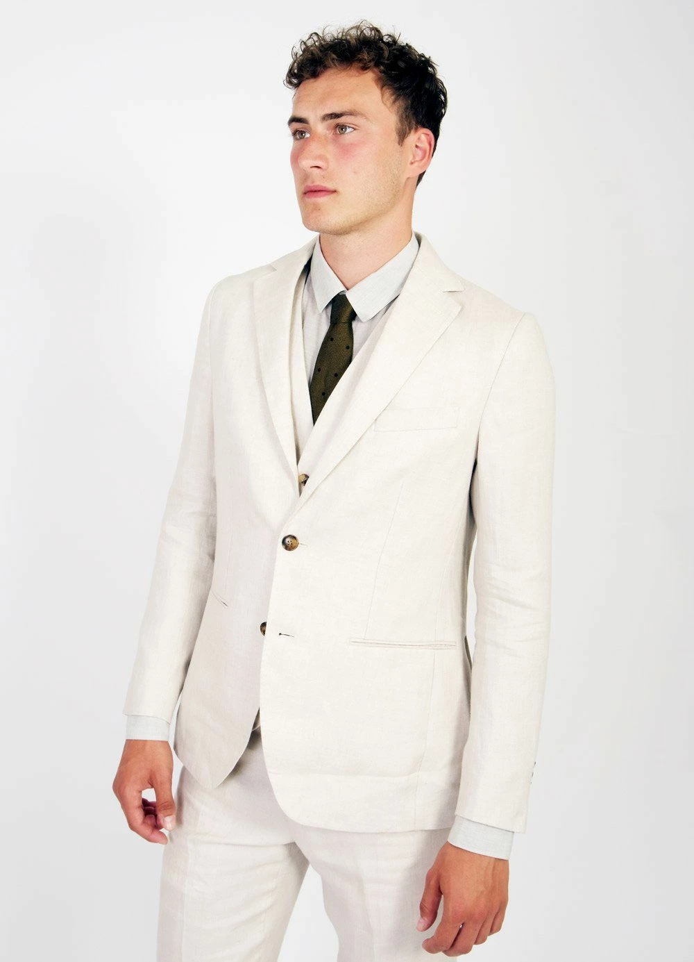 HANSEN GARMENTS CHRISTIAN | Formal 2 Button Blazer | Ecru 2 HANSEN GARMENTS CHRISTIAN | Formal 2 Button Blazer | Ecru - Image 2