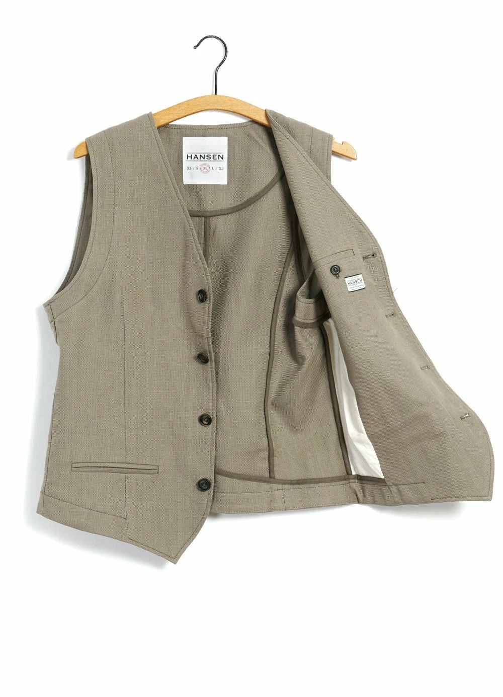 HANSEN GARMENTS DANIEL | Classic Waistcoat | Bay Leaf 5 HANSEN GARMENTS DANIEL | Classic Waistcoat | Bay Leaf - Image 5