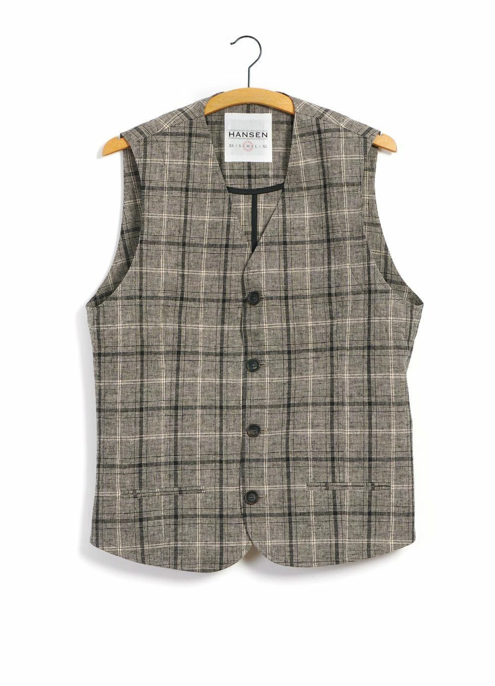 HANSEN GARMENTS DANIEL | Four Button Waistcoat | Check 1 1 HANSEN GARMENTS DANIEL | Four Button Waistcoat | Check 1