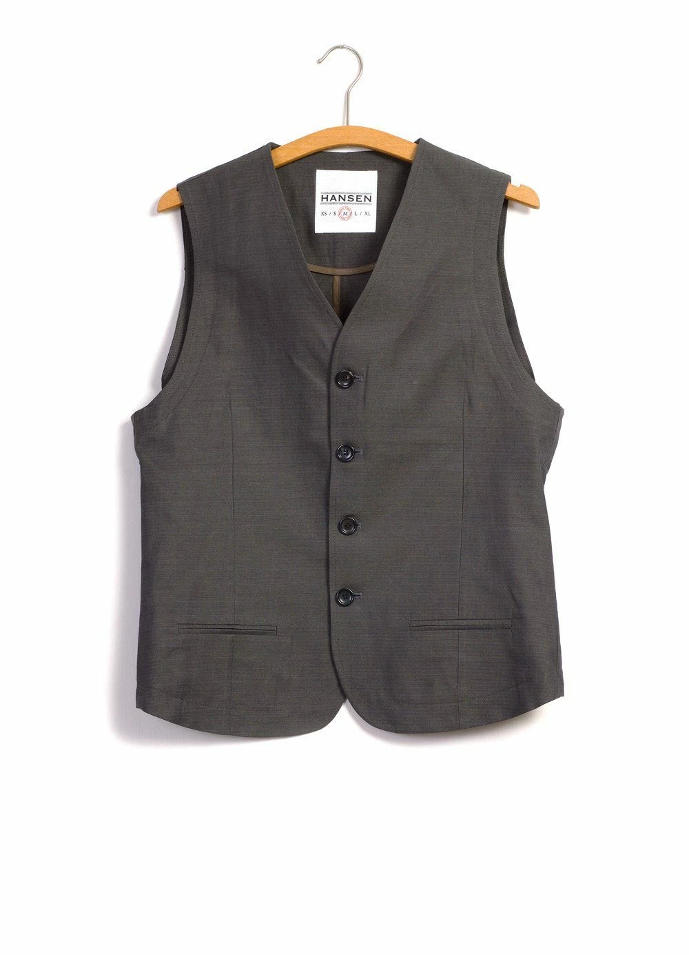 HANSEN GARMENTS DANIEL | Four Button Waistcoat | Khaki 1 HANSEN GARMENTS DANIEL | Four Button Waistcoat | Khaki