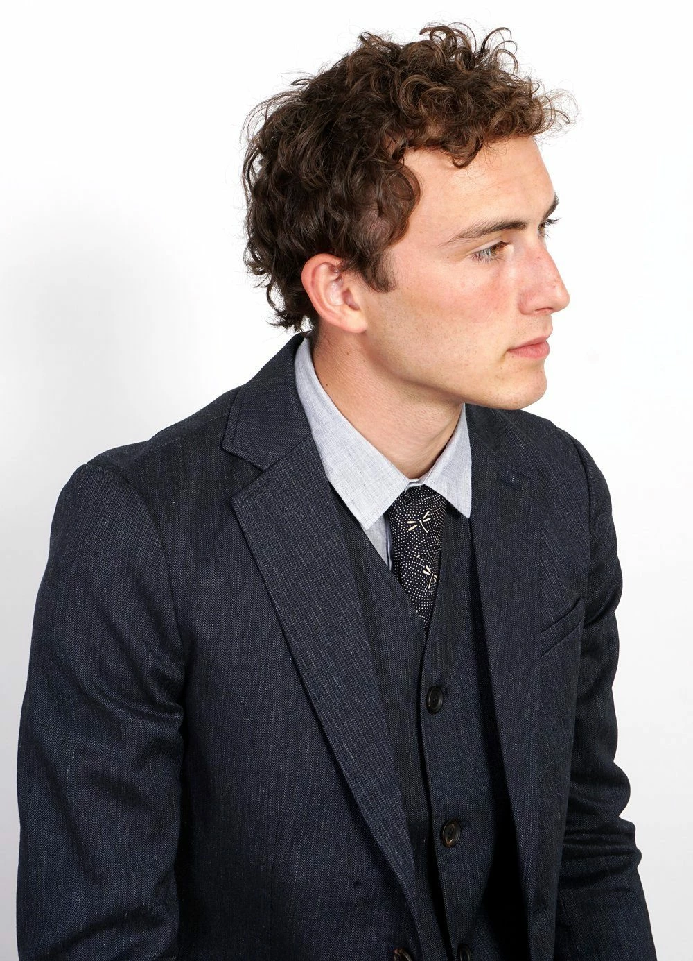 HANSEN GARMENTS DANIEL | Four Button Waistcoat | Navy Melange 4 HANSEN GARMENTS DANIEL | Four Button Waistcoat | Navy Melange - Image 4