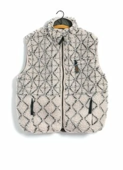 KAPITAL DO-GI SASHIKO | Boa Fleece Reversible Vest | Ecru