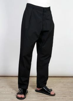 HANSEN GARMENTS EIGIL | Light Wide Cut Summer Trousers | Black -Hansen Shop eigil light wide cut summer trousers black 556755
