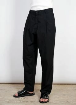 HANSEN GARMENTS EIGIL | Light Wide Cut Summer Trousers | Black -Hansen Shop eigil light wide cut summer trousers black 937320
