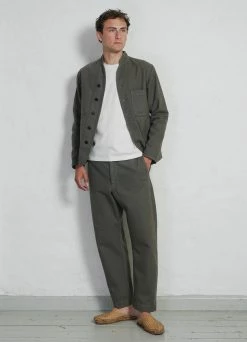 HANSEN GARMENTS ERLING | Refined Work Jacket | Green Grey -Hansen Shop erling refined work jacket green grey hansen garments 645608