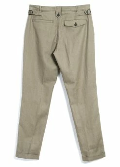 HANSEN GARMENTS FINN | Side Buckle Regular Trousers | Bay Leaf -Hansen Shop finn side buckle regular trousers bay leaf hansen garments 816442