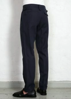 HANSEN GARMENTS FINN | Side Buckle Regular Trousers | Dark Blue -Hansen Shop finn side buckle regular trousers dark blue hansen garments 162172