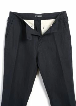 HANSEN GARMENTS FINN | Side Buckle Regular Trousers | Dark Blue -Hansen Shop finn side buckle regular trousers dark blue hansen garments 477466