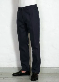 HANSEN GARMENTS FINN | Side Buckle Regular Trousers | Dark Blue -Hansen Shop finn side buckle regular trousers dark blue hansen garments 891880