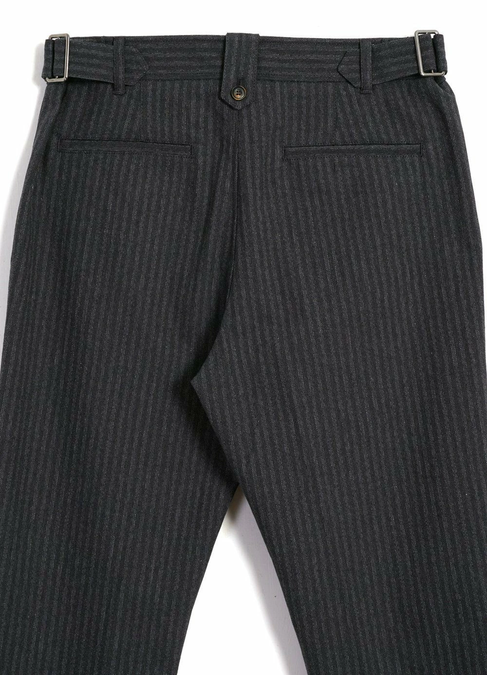 HANSEN GARMENTS FINN | Side Buckle Regular Trousers | Grey Pin 6 HANSEN GARMENTS FINN | Side Buckle Regular Trousers | Grey Pin - Image 6