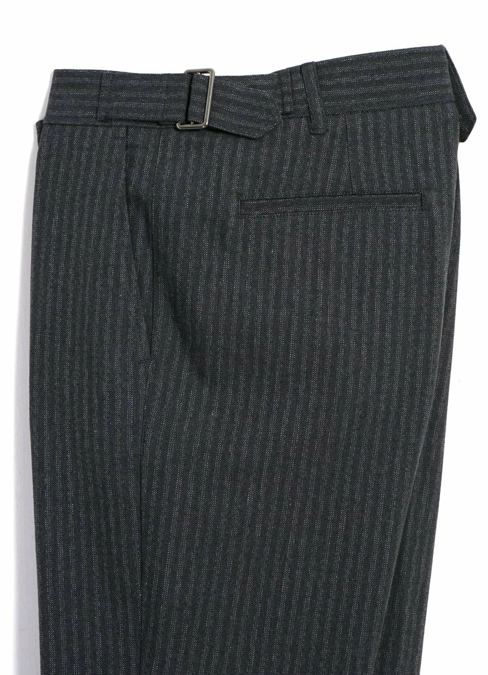 HANSEN GARMENTS FINN | Side Buckle Regular Trousers | Grey Pin 5 HANSEN GARMENTS FINN | Side Buckle Regular Trousers | Grey Pin - Image 5