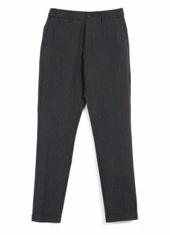 HANSEN GARMENTS FINN | Side Buckle Regular Trousers | Grey Pin