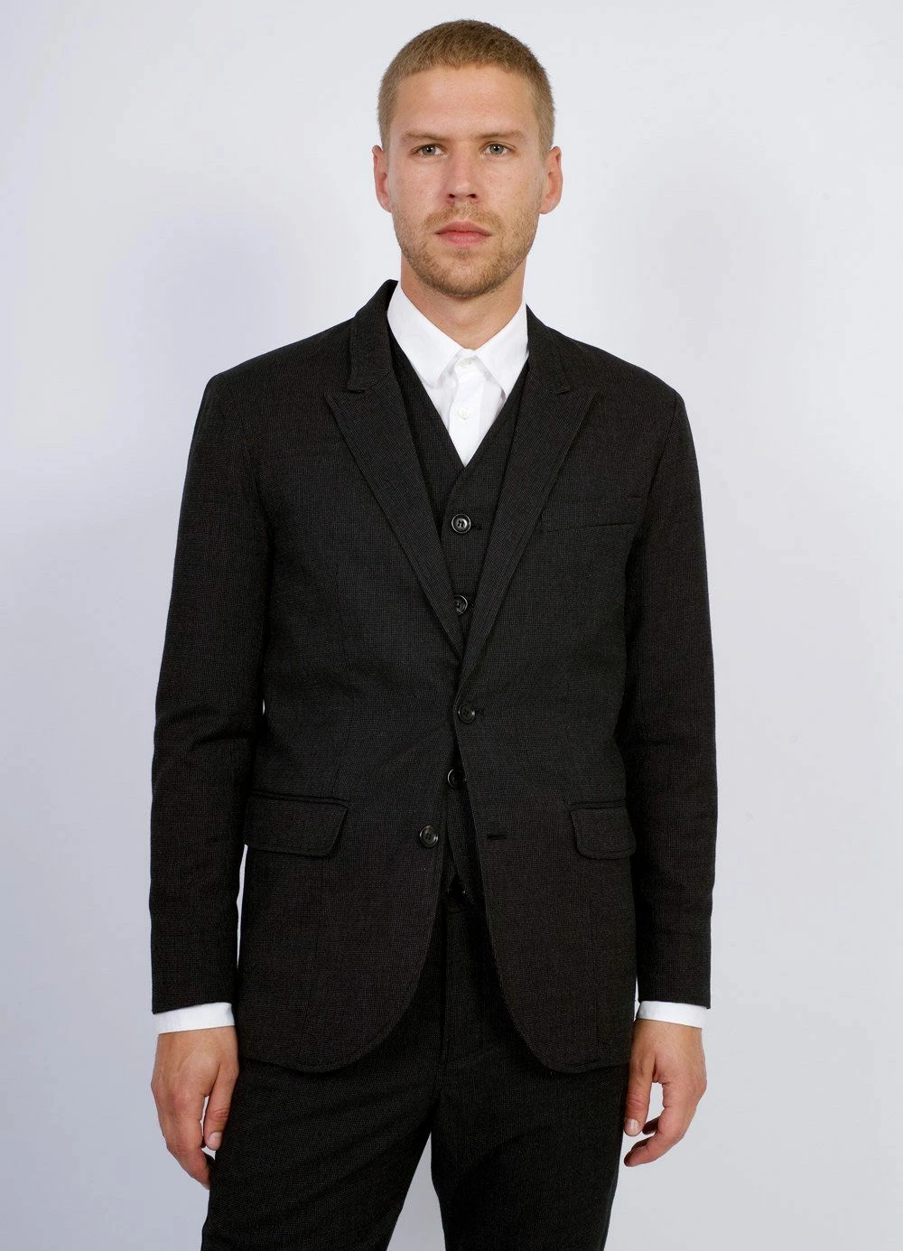 HANSEN GARMENTS FREDE | Pointed Lapel 2-Button Blazer | Slate 3 HANSEN GARMENTS FREDE | Pointed Lapel 2-Button Blazer | Slate - Image 3
