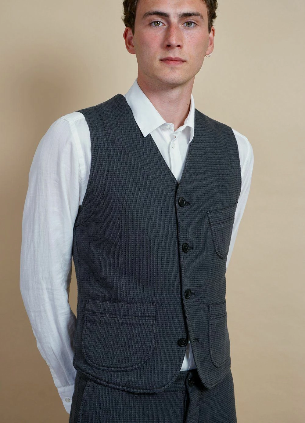 HANSEN GARMENTS HARALD | Casual Waistcoat | Elephant 2 HANSEN GARMENTS HARALD | Casual Waistcoat | Elephant - Image 2