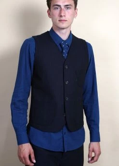 HANSEN GARMENTS HARALD | Casual Waistcoat | Indigo -Hansen Shop harald casual waistcoat indigo hansen garments 431354