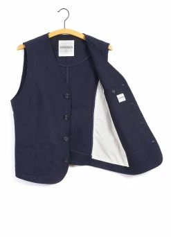 HANSEN GARMENTS HARALD | Casual Waistcoat | Indigo -Hansen Shop harald casual waistcoat indigo hansen garments 996038