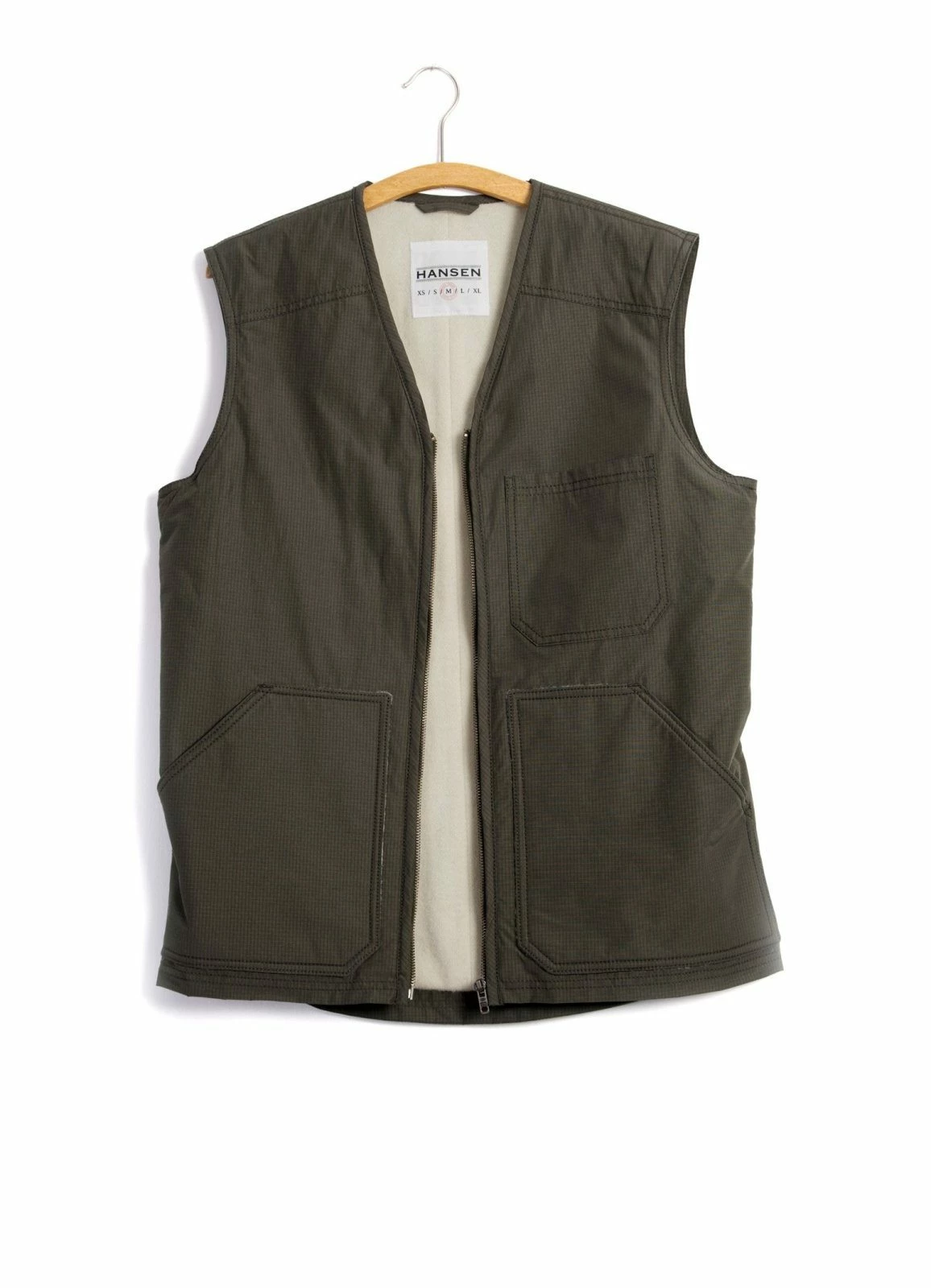HANSEN GARMENTS HERBERT | Lined Zipper Work Waistcoat | Tech Army 3 HANSEN GARMENTS HERBERT | Lined Zipper Work Waistcoat | Tech Army - Image 3