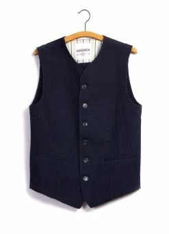 HANSEN GARMENTS KAJ | Casual Waistcoat | Black Indigo