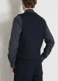 HANSEN GARMENTS KAJ | Casual Waistcoat | Black Indigo -Hansen Shop kaj casual waistcoat black indigo hansen garments 410214