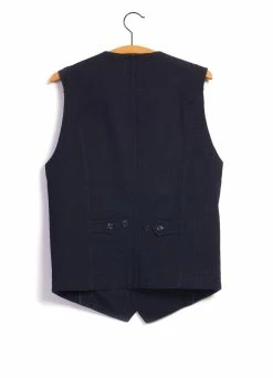 HANSEN GARMENTS KAJ | Casual Waistcoat | Black Indigo -Hansen Shop kaj casual waistcoat black indigo hansen garments 861155