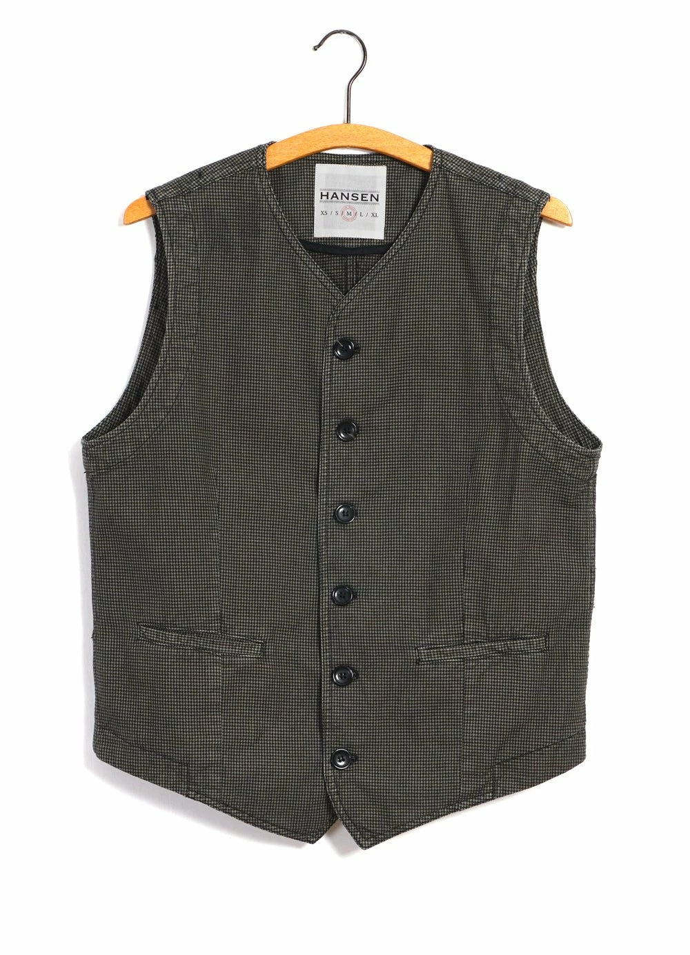 HANSEN GARMENTS KAJ | Casual Waistcoat | Black Sand 1 HANSEN GARMENTS KAJ | Casual Waistcoat | Black Sand