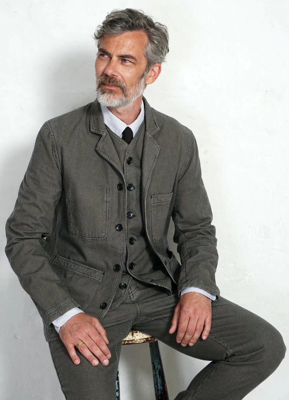 HANSEN GARMENTS KAJ | Casual Waistcoat | Black Sand 2 HANSEN GARMENTS KAJ | Casual Waistcoat | Black Sand - Image 2