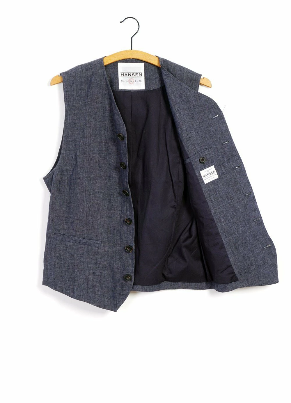HANSEN GARMENTS KALLE | Casual Classic Vest | Blue Delave 4 HANSEN GARMENTS KALLE | Casual Classic Vest | Blue Delave - Image 4