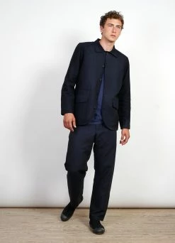 HANSEN GARMENTS KEN | Wide Cut Trousers| 3-Tone Blue -Hansen Shop ken wide cut trousers 3 tone blue 992660