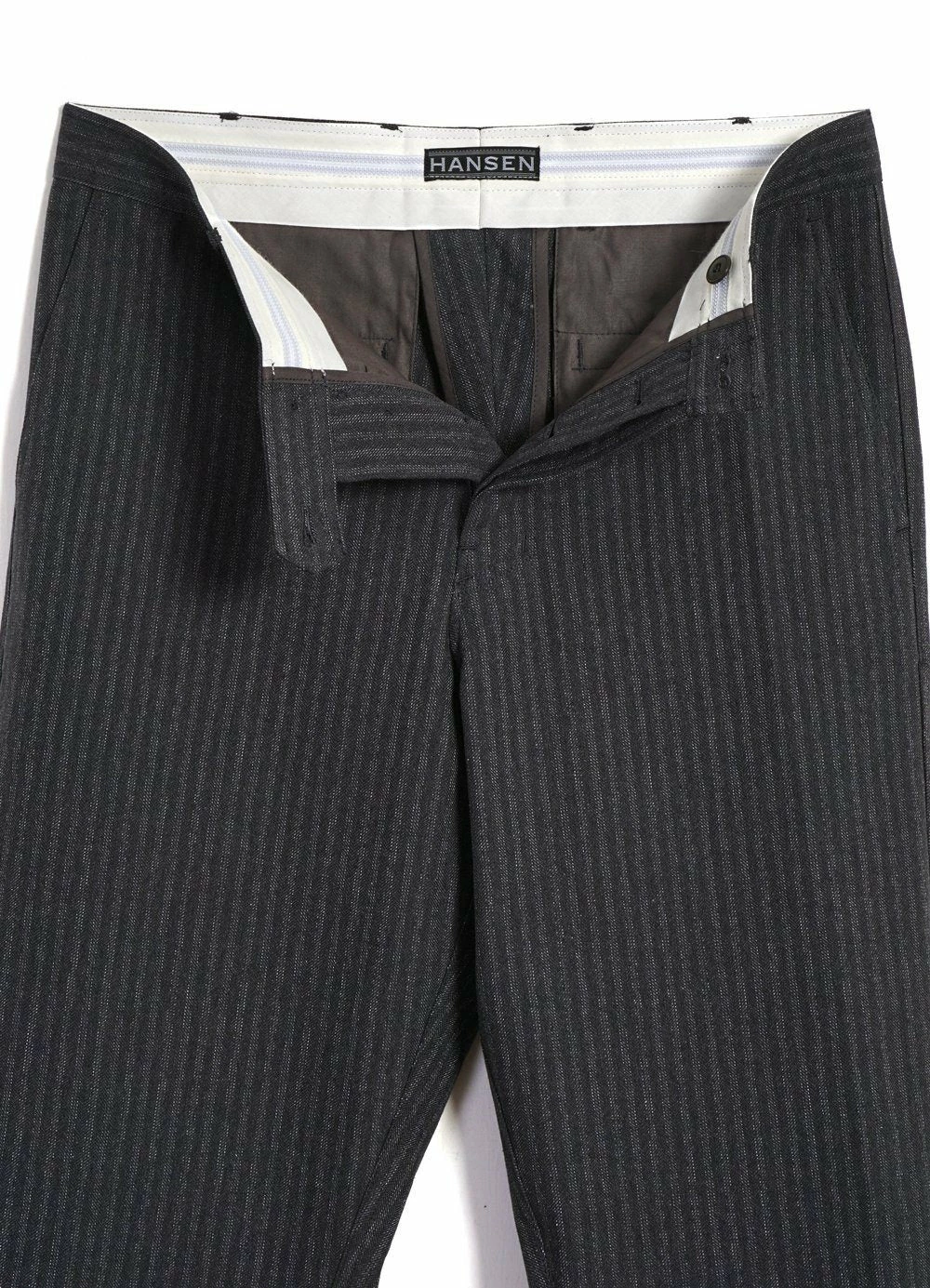 HANSEN GARMENTS KIAN | Cinch Back Wide Trousers | Grey Pin 5 HANSEN GARMENTS KIAN | Cinch Back Wide Trousers | Grey Pin - Image 5
