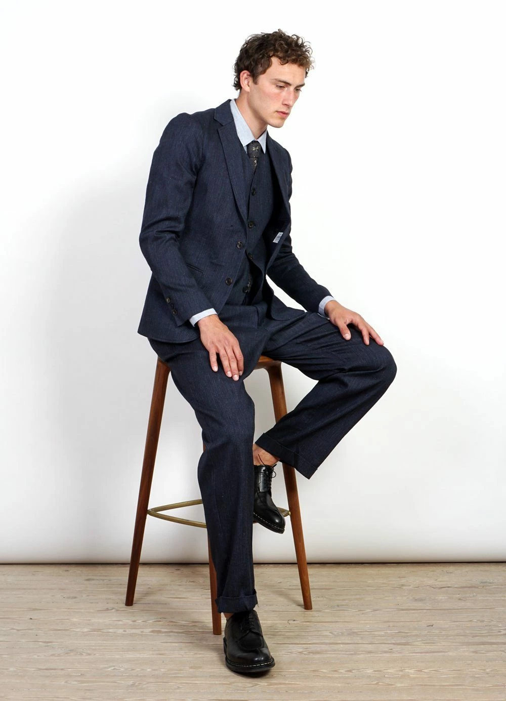 HANSEN GARMENTS KRISTIAN | Two Button Blazer | Navy Melange 5 HANSEN GARMENTS KRISTIAN | Two Button Blazer | Navy Melange - Image 5