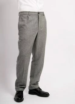 HANSEN GARMENTS MADS | Loose Fit Trousers | Grey Melange -Hansen Shop mads loose fit trousers grey melange 320 303714