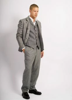 HANSEN GARMENTS MADS | Loose Fit Trousers | Grey Melange -Hansen Shop mads loose fit trousers grey melange 320 578460