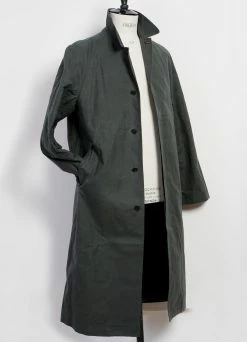 HANSEN GARMENTS MORTEN | Long Windbreaker Coat | Dark Sage -Hansen Shop morten long windbreaker coat dark sage hansen garments 526190