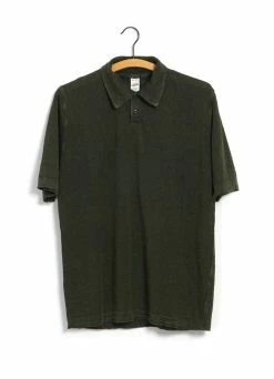 G.R.P POLO | Short Sleeve 2-Button Polo | Dark Green Black