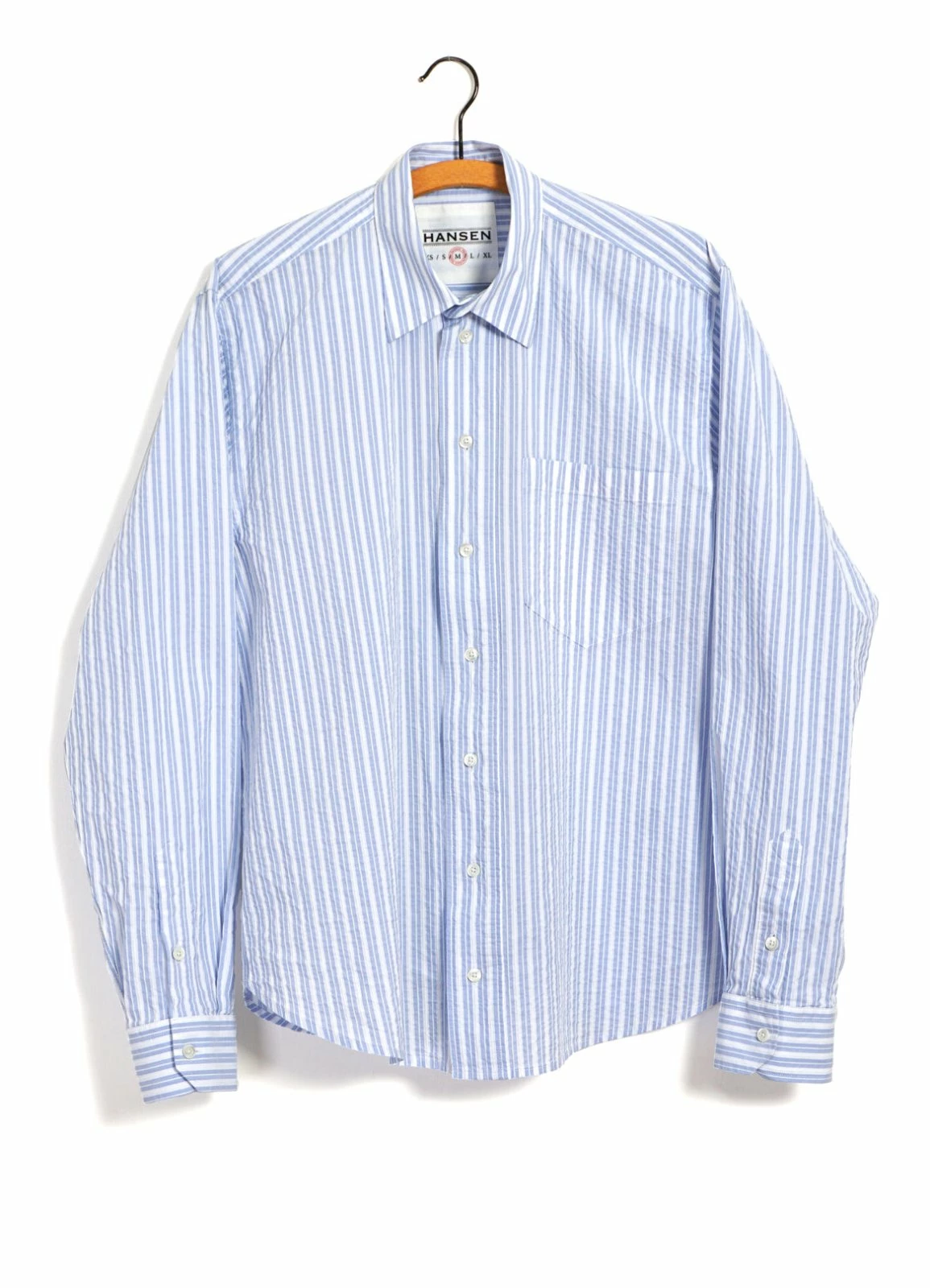 HANSEN GARMENTS RAYMOND | Relaxed Classic Shirt | Big Blue Stripes 1 HANSEN GARMENTS RAYMOND | Relaxed Classic Shirt | Big Blue Stripes
